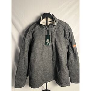 Orvis NWT Sherpa Lined Quarter Zip Pullover Sweater XL Gray Outdoor